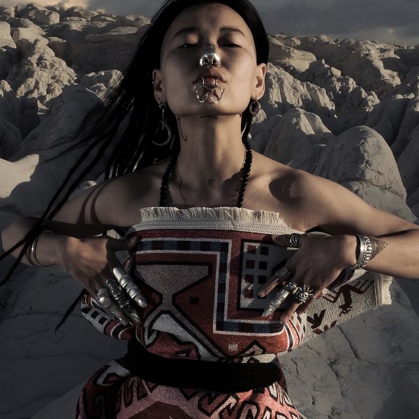 Mariia in ethnic attire with silver jewelry